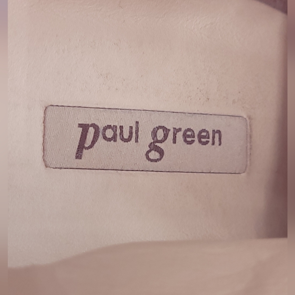 PAUL GREEN Lexi Taupe Leather Peep Toe Booties Mesh Block Heel Chic Neutrel - Picture 8 of 10